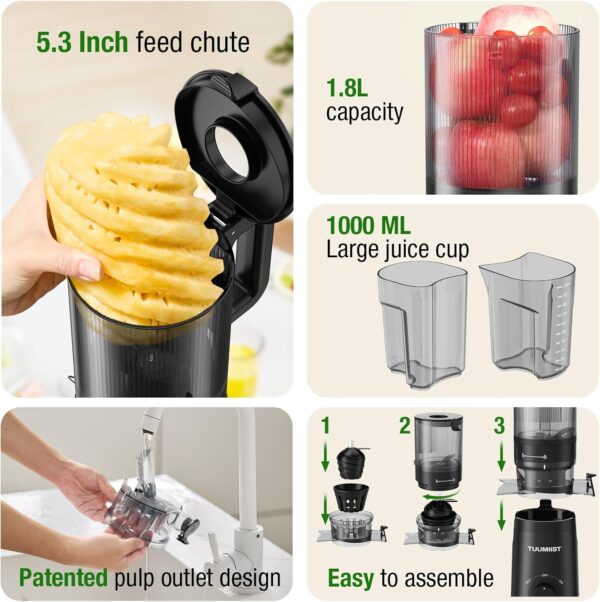 Juicer Machines, TUUMIIST Cold Press Juicer - Image 3